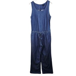 H by Halston Dark Chambray Sleeveless Jumpsuit